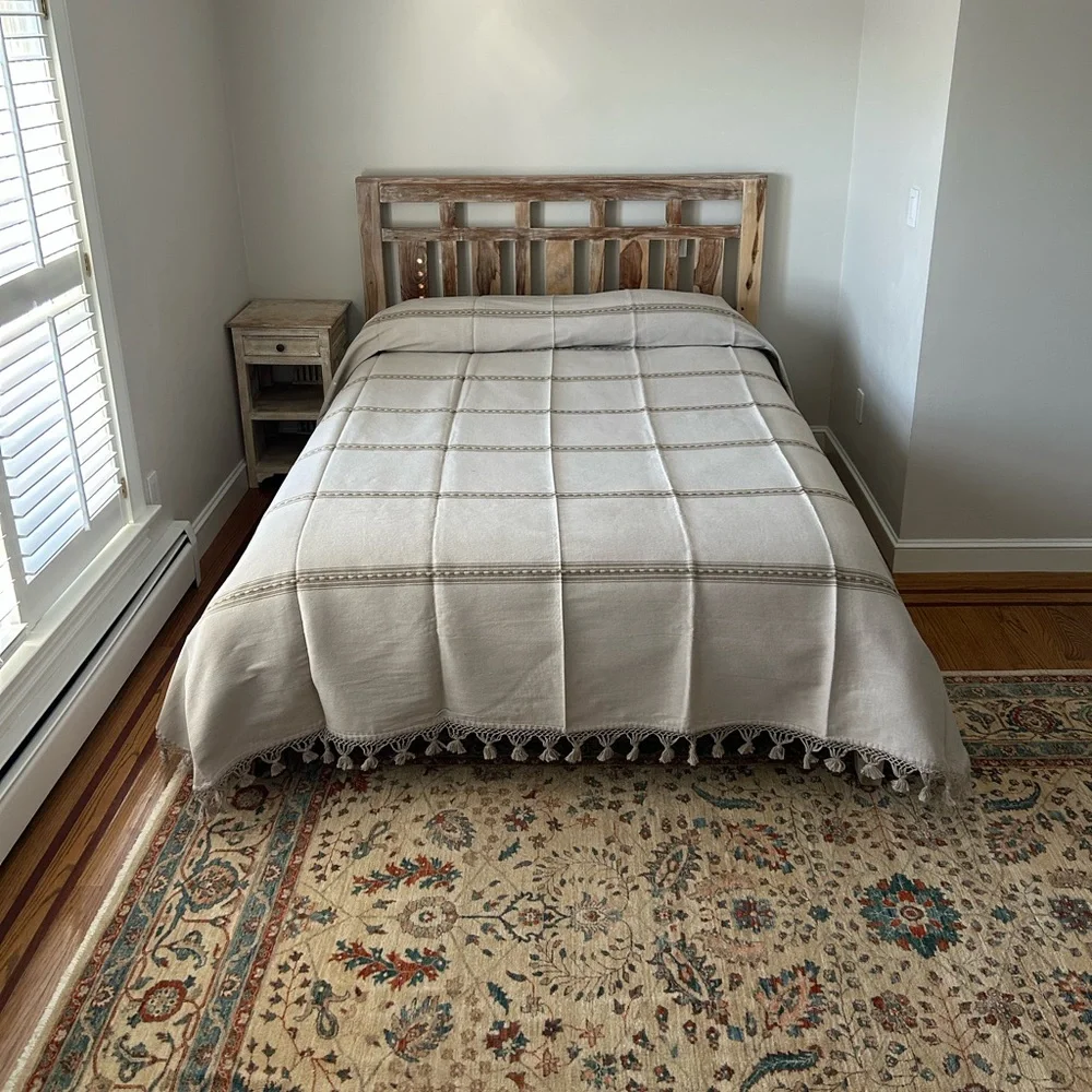 Hand Loom  Queen Size Cotton Bedspread.